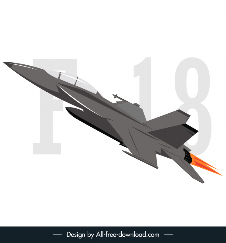 f 18 fighter jet icon dynamic 3d design