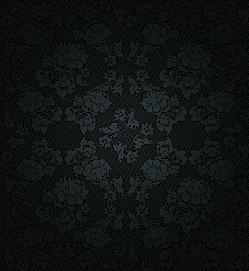 fabric of floral patterns design vector set