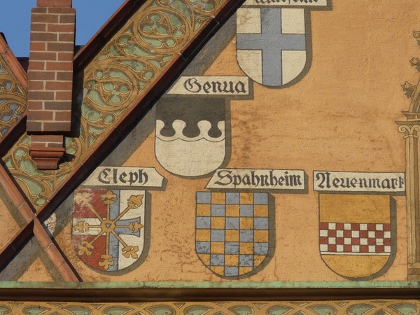 facade building coat of arms