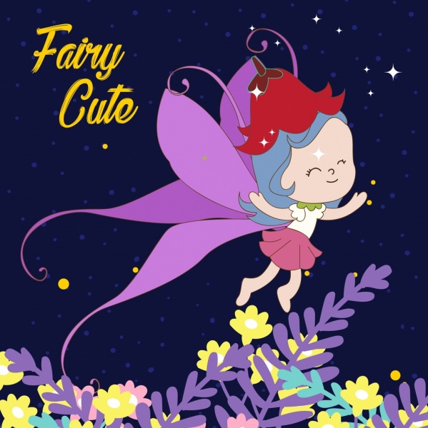 fairy background cute girl icon cartoon character