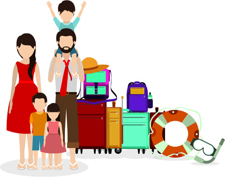 family travel design vector