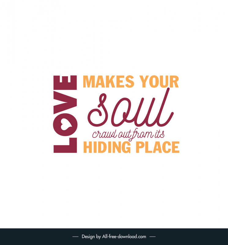 famous love quotes poster template horizontal vertical texts layout