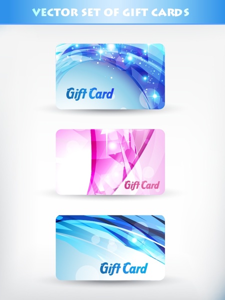 fancy gift card template vector flow lines