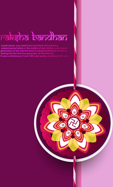 fantastic raksha bandhan card bright colorful background vector