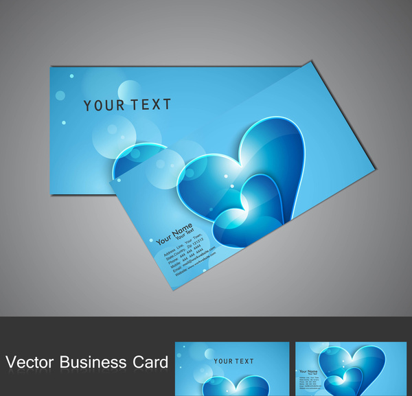 fantastic valentines day red colorful heart business card set