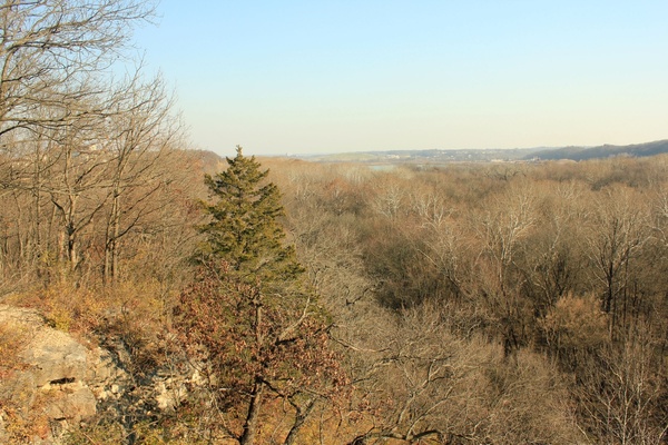 far view from bluff at castlewood state park missouri