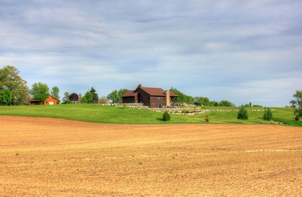 farm on a hill 