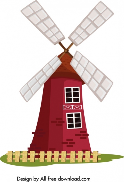 cartoon windmill vector