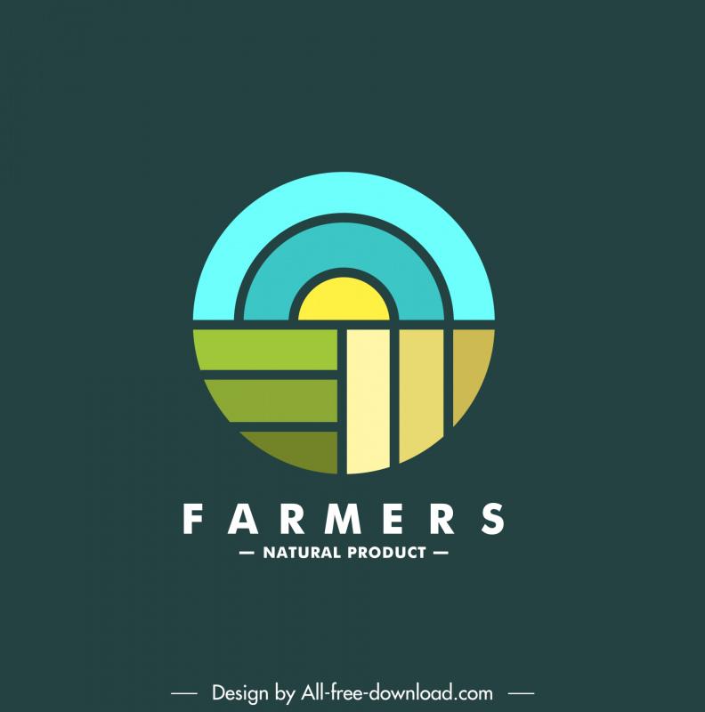 Farmers logo template flat geometric circle lines Vectors images ...