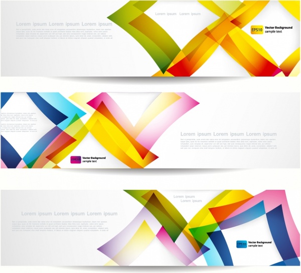 decorative banner templates shiny modern colorful abstract 