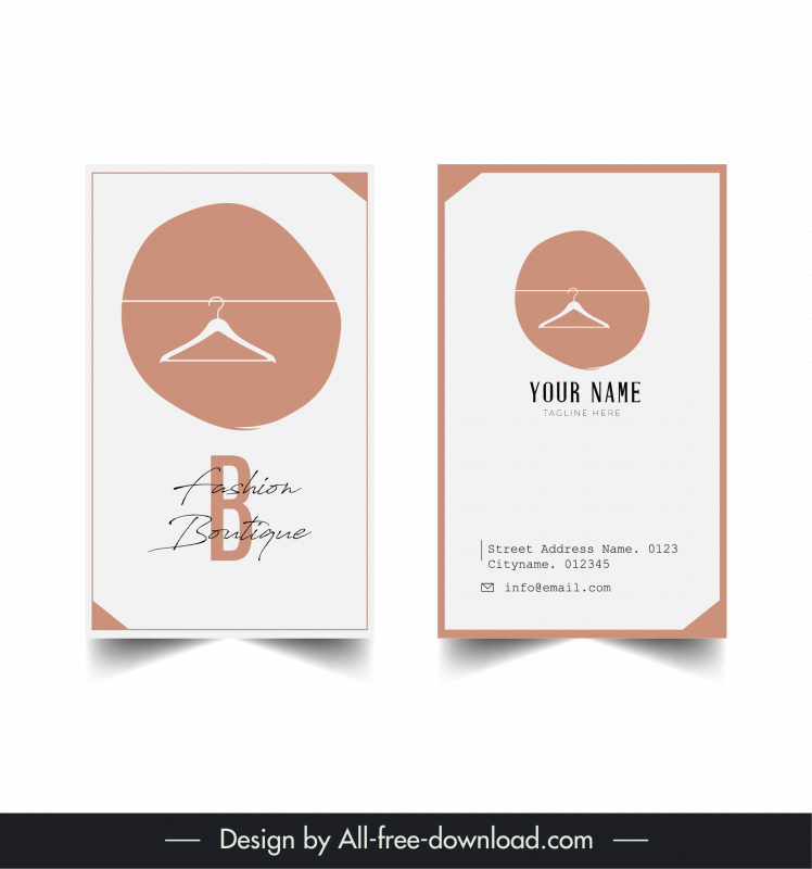 fashion boutique business card template clothes hook 