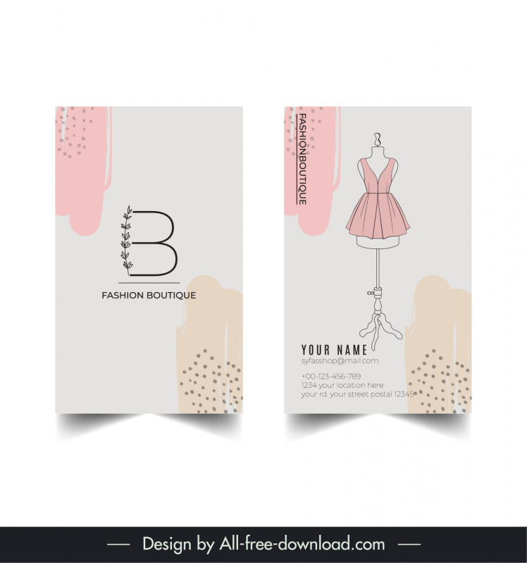 fashion boutique business card template objects stylized text