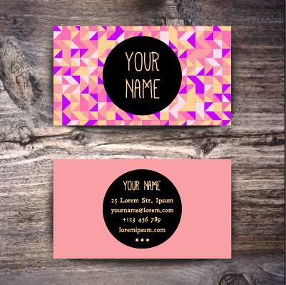 fashion business card colored vector
