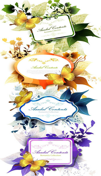fashion butterfly border vector