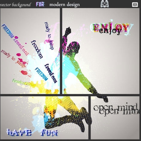 active lifestyle banner colors grunge dynamic silhouette decor
