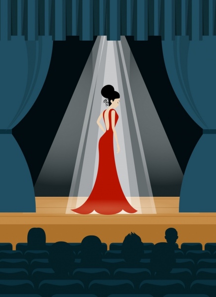 fashion dress template performance stage background
