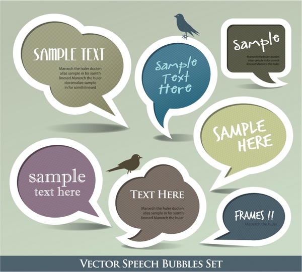 speech bubble sticker templates flat elegant papercut shapes