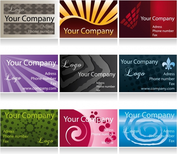 business card templates shiny modern colored design