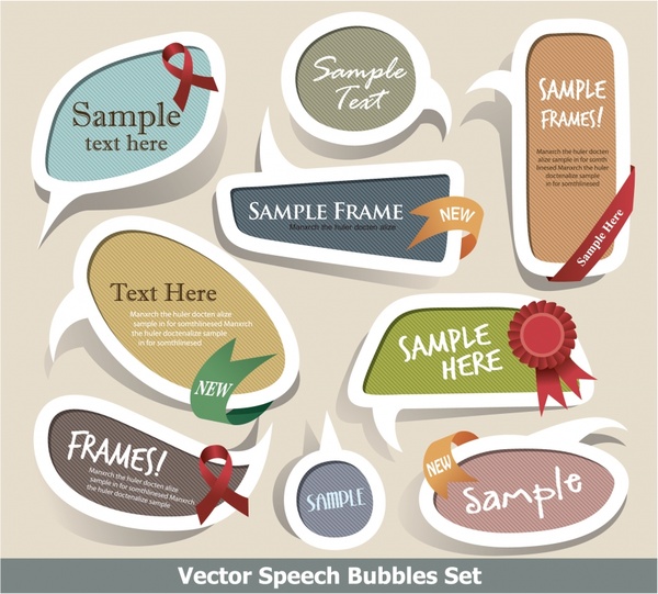decorative stickers templates modern speech bubbles shapes