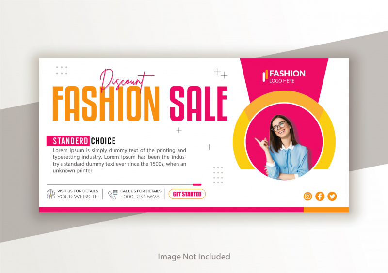 fashion sale discount banner elegant dynamic realistic smiling woman