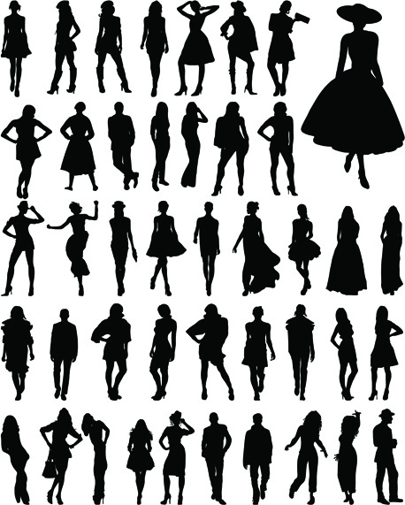 Fashion woman silhouettes vector Free vector in Encapsulated PostScript ...