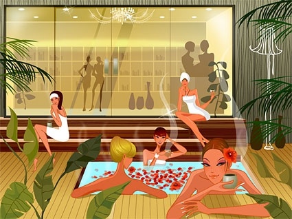 fashion women vector in the spa 