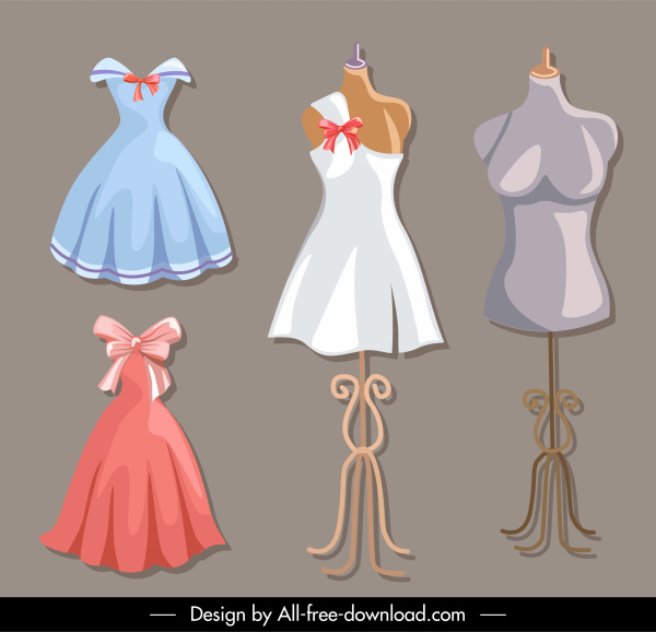 fashion work design elements mannequin dress sketch 