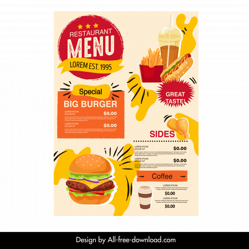 fast food advertise banner template dynamic classic