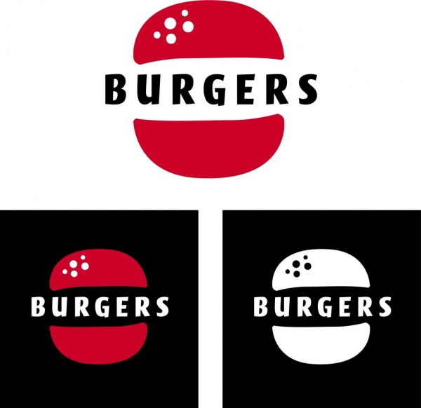 fast food logotype burgers icon isolation