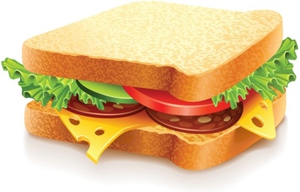 sandwich icon realistic colored design