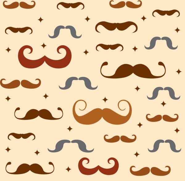 father day background repeating colored moustache icons