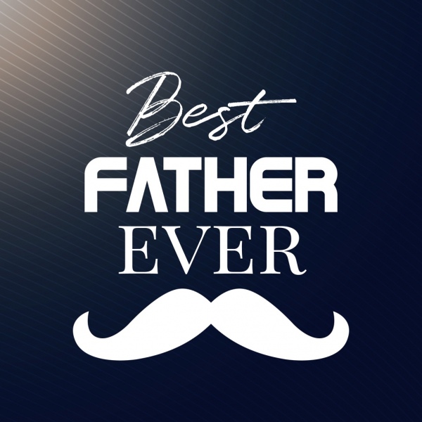 father day banner mustache icon calligraphy decor