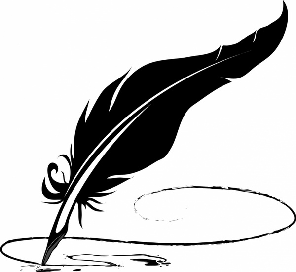 Vector feather quill pen vectors free download graphic art designs.