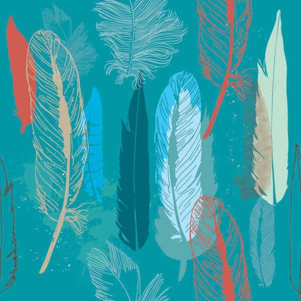 Feathers Pattern Vector Graphic