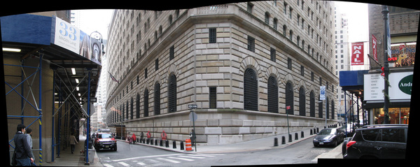 federal reserve bank of new york building panorama