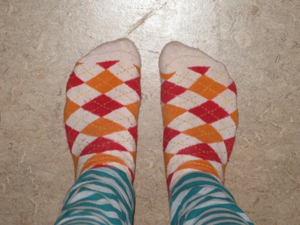 feet socks checkered 