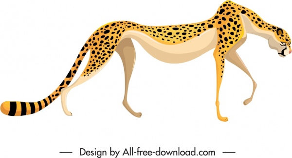 felidae species icon spotted leopard sketch