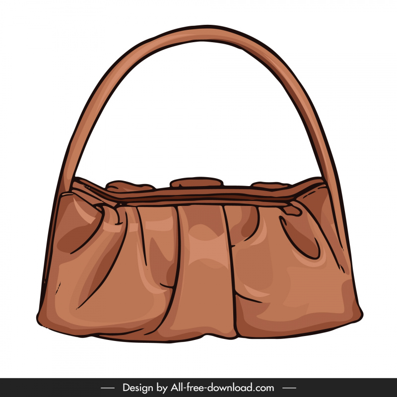 female handbag template luxury handdrawn