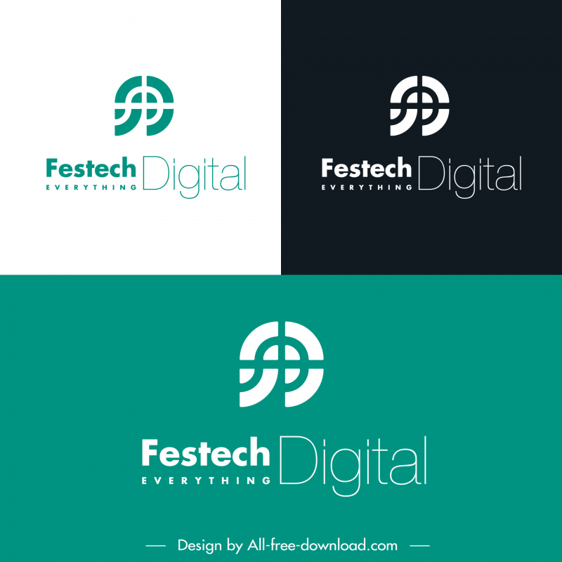 festech digital logo flat geometric decor