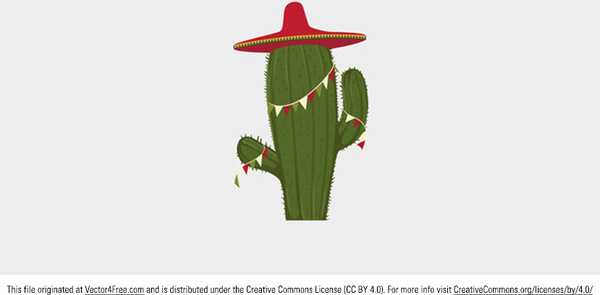 festive cactus vector