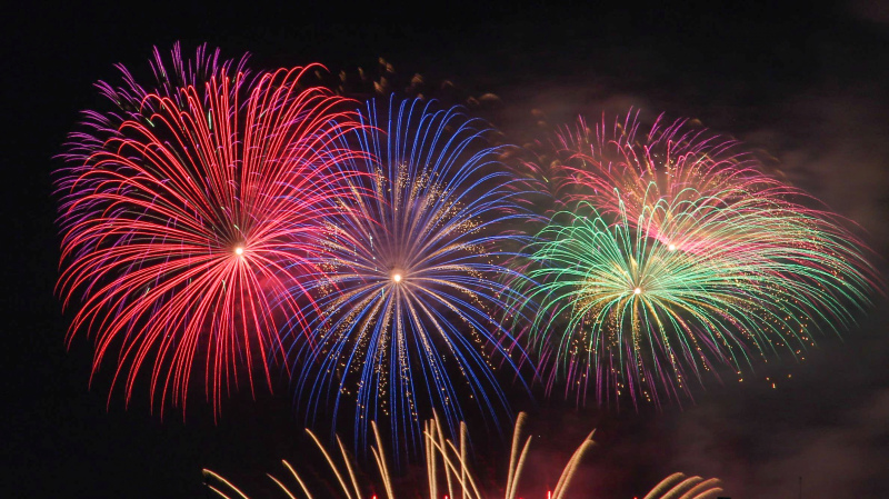 festive picture dynamic sparkling fireworks