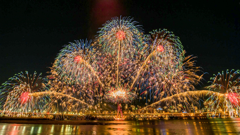 festive picture exploding fireworks scene 