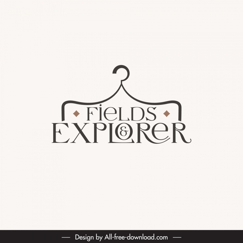 fields explorer logo template symmetric texts frame hook sketch