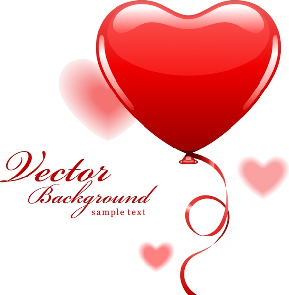 valentines background shiny red heart balloon decor