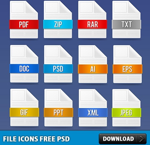 File Icons Free PSD