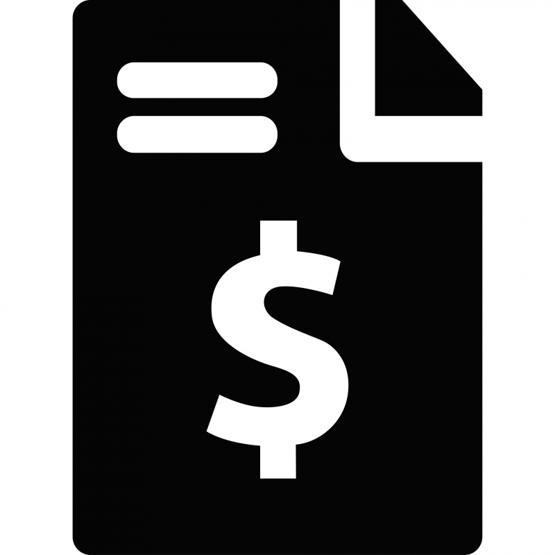 file invoice dollar sign icon flat contrast black white silhouette sketch