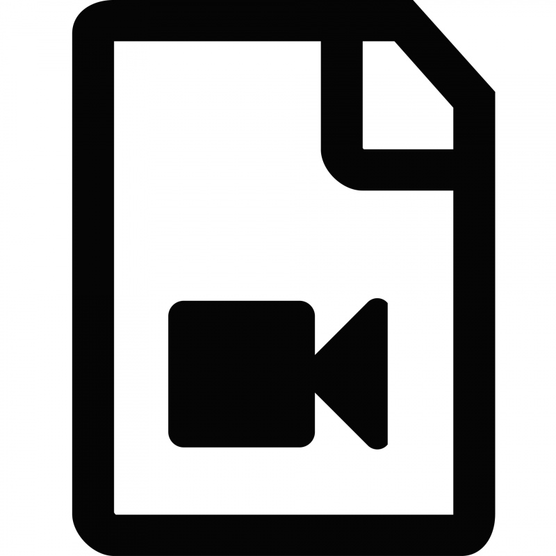 file video sign icon flat contrast black white camera film outline