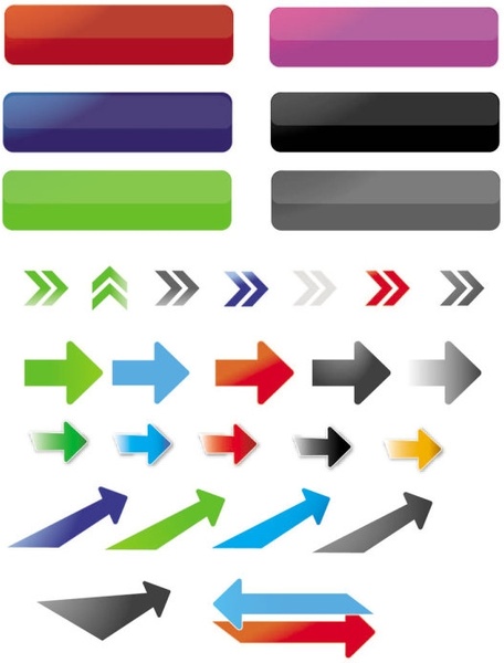 fine arrows and buttons vector