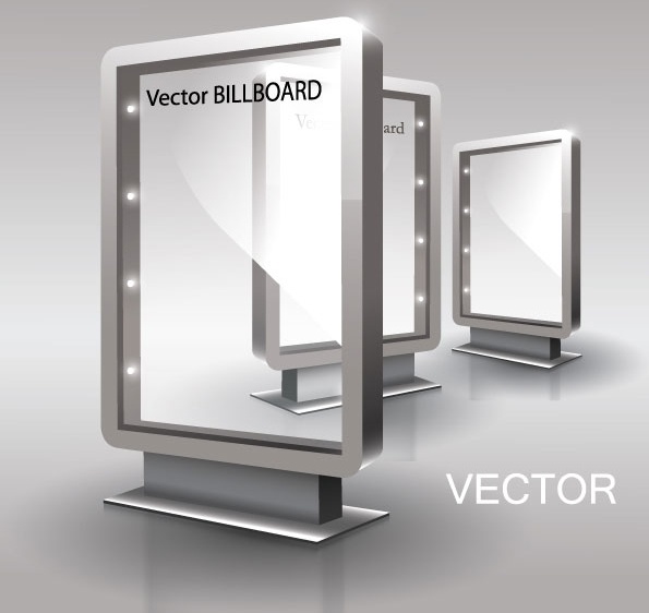 fine glass advertising boxes 02 vector