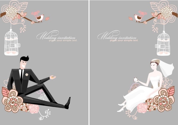 fine line of wedding background draft 01 vector